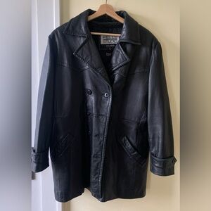 Black Unisex 100% leather jacket with removable thinsulate liner
